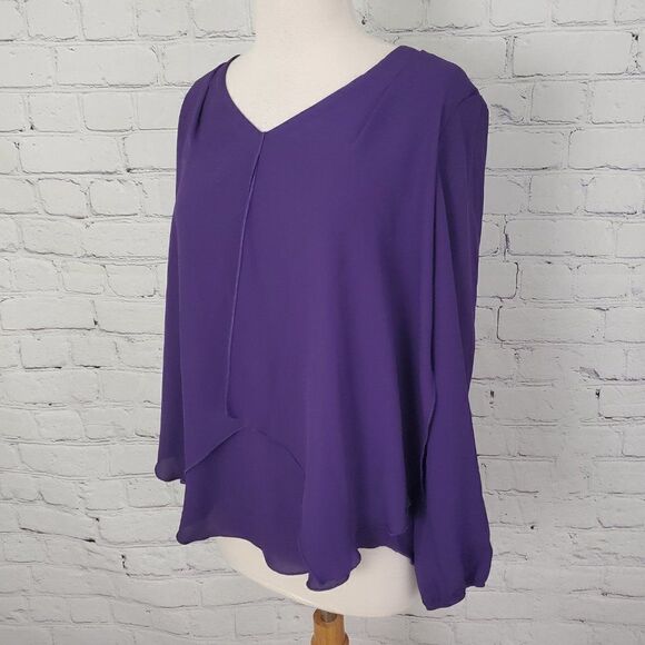 JOSEPH RIBKOFF 𝅺Purple Passion Layer Blouse 4 - Picture 4 of 7